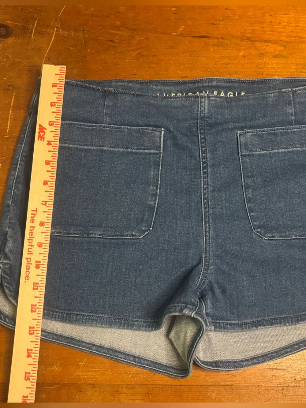 American Eagle Micro Short Denim Shorts Large Next Level Stretch Dark Wash